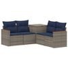 vidaXL Conjunto de Sof&aacute;s 5 unid. Cinza e Azul Marinho