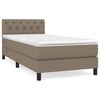 vidaXL Cama com molas/colch&atilde;o 80x200 cm tecido castanho-acinzentado