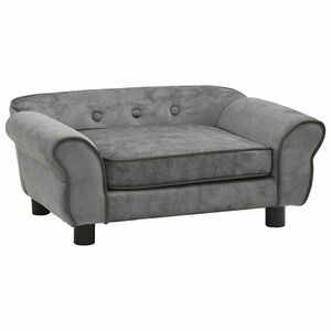 vidaXL Sof&aacute; para c&atilde;es 72x45x30 cm pel&uacute;cia cinzento-escuro