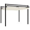 vidaXL Gazebo de jardim com teto retr&aacute;til 3x3 m alum&iacute;nio creme