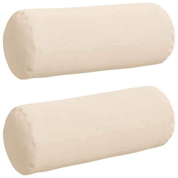 vidaXL Almofadas de Apoio 2 pcs Bege &Oslash; 15 x 40 cm Tecido de Microfibra
