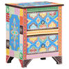 vidaXL Mesa de cabeceira pintada &agrave; m&atilde;o 40x30x50 cm mangueira maci&ccedil;a