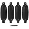 vidaXL Para-choques para barco 4 pcs 58,5x16,5 cm PVC preto