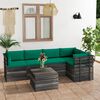 vidaXL 6 pcs conjunto lounge de paletes com almofad&otilde;es pinho maci&ccedil;o