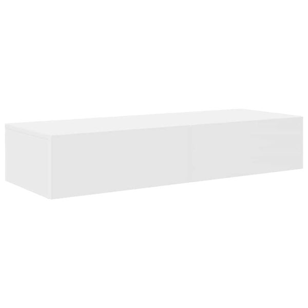 vidaXL Prateleira parede c/ gavetas 100x36x19 cm deriv. madeira branco