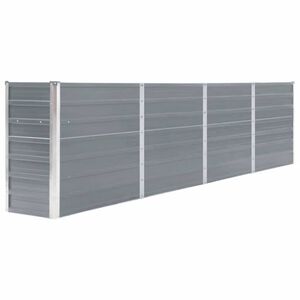 vidaXL Canteiro jardim elevado 320x40x77 cm a&ccedil;o galvanizado cinzento