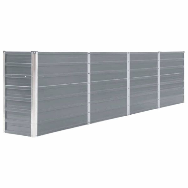 vidaXL Canteiro jardim elevado 320x40x77 cm a&ccedil;o galvanizado cinzento