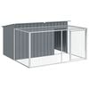 vidaXL Casota para c&atilde;es com corredor antracite 197x194x110 cm a&ccedil;o galvanizado