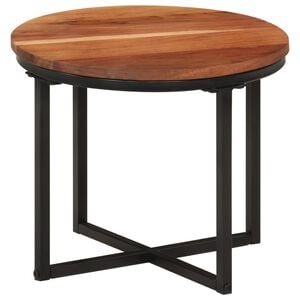 vidaXL Mesa de centro 35x35x30 cm madeira de ac&aacute;cia maci&ccedil;a e ferro