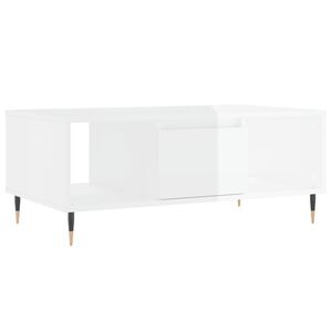 vidaXL Mesa de centro 90x50x36,5 cm derivados madeira branco brilhante