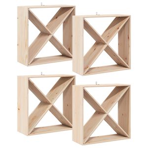 vidaXL Escorredor de Vinho 4 pcs Natural 62 x 25 x 62 cm