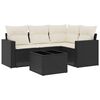 vidaXL 5 pcs conjunto sof&aacute;s de jardim com almofad&otilde;es vime PE preto