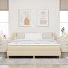 vidaXL Cama Box com colch&atilde;o com cabeceira Creme 180 x 200 cm tecido