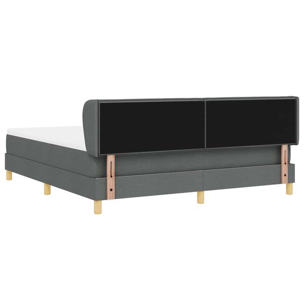 vidaXL Cama Box com colch&atilde;o Cinzento escuro 180 x 200 cm tecido