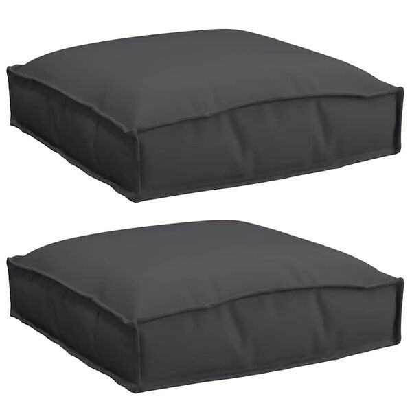 vidaXL Almofada 2 pcs Preto 40 x 40 x 8 cm Tecido Oxford