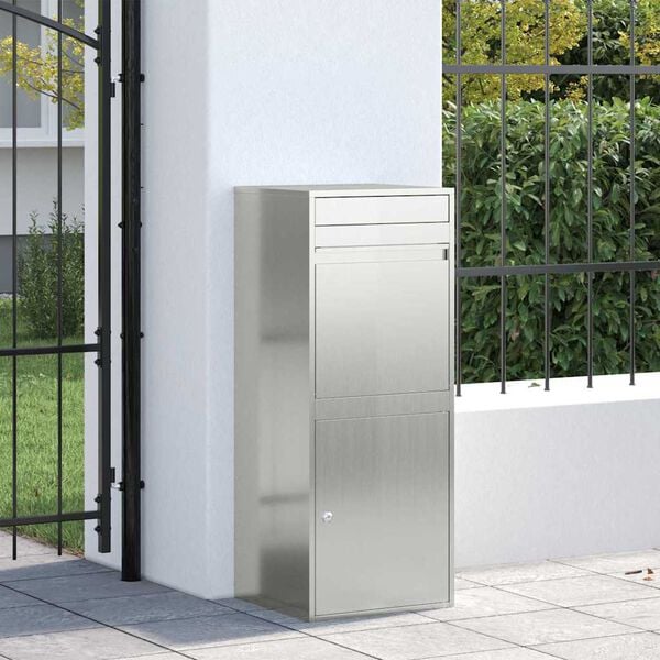 vidaXL Caixa para entrega de pacotes com porta Preto 41 x 38 x 103 cm