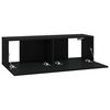 vidaXL M&oacute;veis de TV parede 4 pcs 100x30x30 cm preto