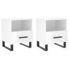vidaXL Mesas de cabeceira 2pcs derivados de madeira branco brilhante