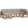 vidaXL Conjunto de Sof&aacute;s para Exterior 6 unid. Cinza Natural e Claro