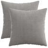 vidaXL Capa almofada 2 pcs HEERLEN Cinzento-claro 45 x 45 cm cord&atilde;o