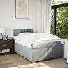 vidaXL Cama boxspring com colchão 120x190 cm tecido cinzento-claro