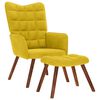 vidaXL Cadeira Relaxante com Banco em Veludo Amarelo
