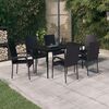 vidaXL 7 pcs conjunto de jantar para jardim preto
