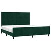 vidaXL Estrutura de cama c/ cabeceira 180x200 cm veludo verde-escuro
