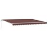vidaXL Toldo retr&aacute;til autom&aacute;tico 450x300 cm castanho