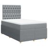 vidaXL Cama boxspring com colch&atilde;o 120x190 cm tecido cinzento-claro