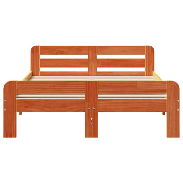 vidaXL Cama sem colch&atilde;o 120x190 cm madeira pinho maci&ccedil;a castanho-mel