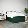 vidaXL Cama com molas/colch&atilde;o 140x190 cm veludo verde-escuro