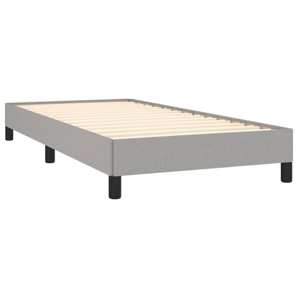 vidaXL Estrutura de cama sem colch&atilde;o 90x190 cm tecido cinzento-claro