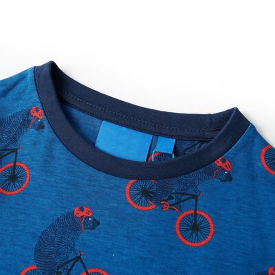 Pijama de manga comprida para criança azul-petróleo 92