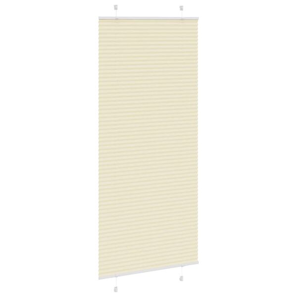 vidaXL Creme Plissada Cega 100x200 cm Largura Tecido 99,4 cm Poli&eacute;ster