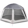 vidaXL Tenda para piscina c/ mosca amov&iacute;vel e paredes de rede cinzento