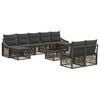 vidaXL Conjunto de Sof&aacute; de Jardim 10 unid. Cinzento vime PE