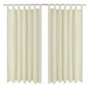Cortinas de cetim com presilhas, 2 pcs, 140 x 245 cm, creme