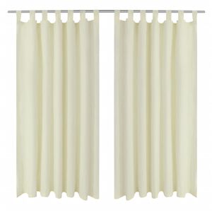 Cortinas de cetim com presilhas, 2 pcs, 140 x 245 cm, creme
