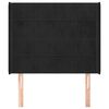 vidaXL Cabeceira de cama c/ abas veludo 83x16x118/128 cm preto