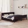 vidaXL Cama com 2 gavetas 200x200 cm pinho maci&ccedil;o castanho-escuro