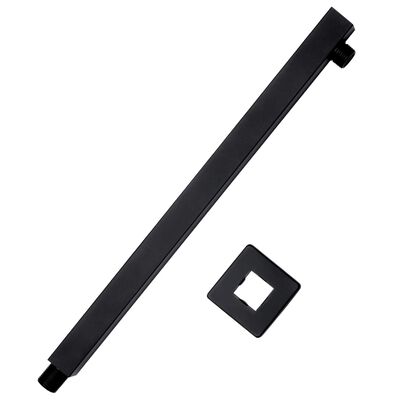 vidaXL Braço de apoio chuveiro quadrado aço inox. 201 40 cm preto