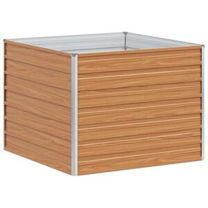 vidaXL Canteiro de jardim elevado Marrom Claro 100 x 100 x 77 cm