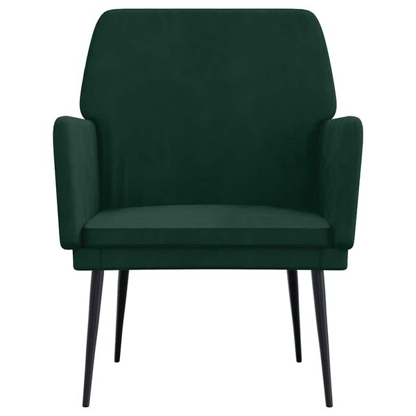 vidaXL Cadeira c/ apoio de bra&ccedil;os 62x79x79 cm veludo verde-escuro