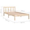 vidaXL Estrutura de cama pequena solteiro 75x190 cm pinho maci&ccedil;o