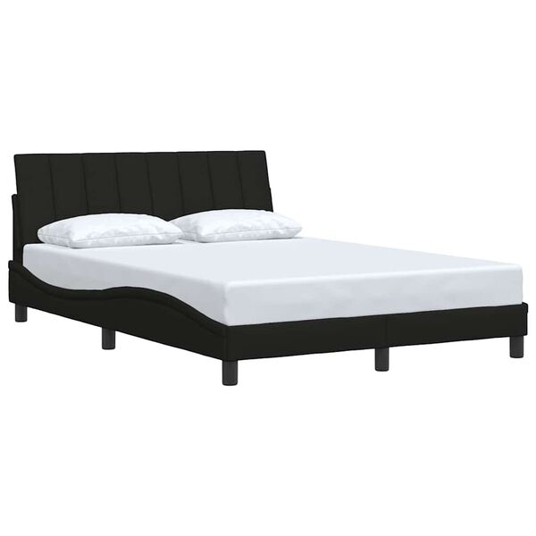 vidaXL Estrutura de cama sem colch&atilde;o Hanko 140x200 cm tecido preto
