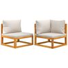 vidaXL 2 pcs conjunto de sof&aacute;s de jardim c/ almofad&otilde;es ac&aacute;cia maci&ccedil;a