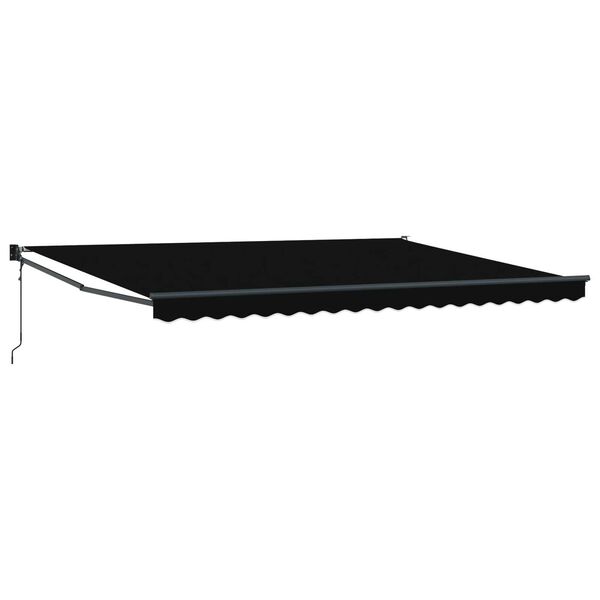 vidaXL Toldo Retrátil Preto 450 × 300 cm Poliéster e Metal