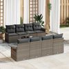 vidaXL Conjunto de Sof&aacute; de Jardim 9 pcs Cinzeto Rattan Sint&eacute;tico