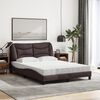 vidaXL Cama com colch&atilde;o Hvar 140x190 cm tecido castanho-escuro